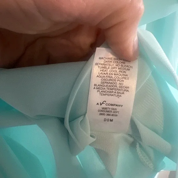Vintage Vanity Fair Pajama Set 3 Piece Sea Foam Aqua Large - Picture 7 of 7